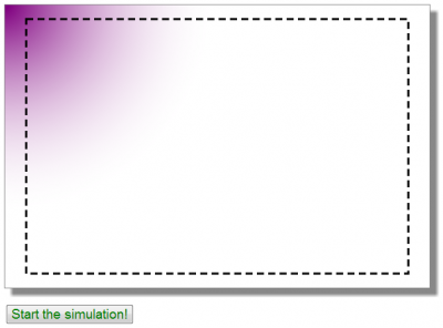 canvas with gradient and dashed rectangle