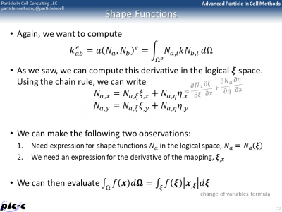 shape function derivatives